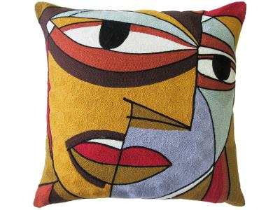 Capa de Almofada Quadrada 45x45cm - Jolitex Ternille Brasileira Face Abstrato