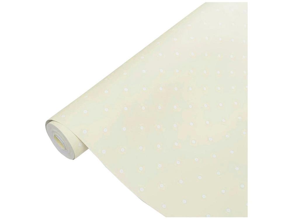 Papel de Parede Infantil Creme Bolinhas Vinílico - 3
