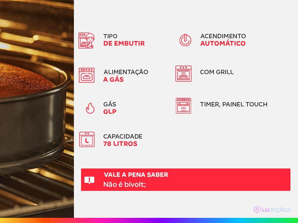 Forno a Gás de Embutir Brastemp Grill com Timer - 2