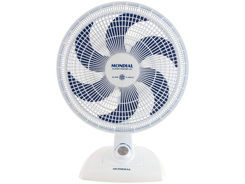 Ventilador de Mesa Mondial Super Power VSP-40-W 40cm 6 Pás 3 Velocidades Branco e Azul - 10