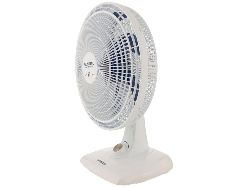 Ventilador de Mesa Mondial Super Power VSP-40-W 40cm 6 Pás 3 Velocidades Branco e Azul - 25