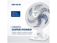 Ventilador de Mesa Mondial Super Power VSP-40-W 40cm 6 Pás 3 Velocidades Branco e Azul - 12