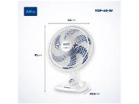 Ventilador de Mesa Mondial Super Power VSP-40-W 40cm 6 Pás 3 Velocidades Branco e Azul - 16