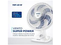 Ventilador de Mesa Mondial Super Power VSP-40-W 40cm 6 Pás 3 Velocidades Branco e Azul - 20