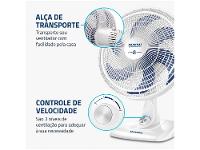 Ventilador de Mesa Mondial Super Power VSP-40-W 40cm 6 Pás 3 Velocidades Branco e Azul - 7