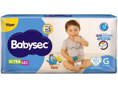 Fralda Babysec Ultrasec Galinha Pintadinha Tam. G 8,5 a 12kg 60 Unidades