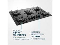 Cooktop 5 Bocas Mondial a Gás GLP Preto - 5