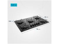 Cooktop 5 Bocas Mondial a Gás GLP Preto - 7
