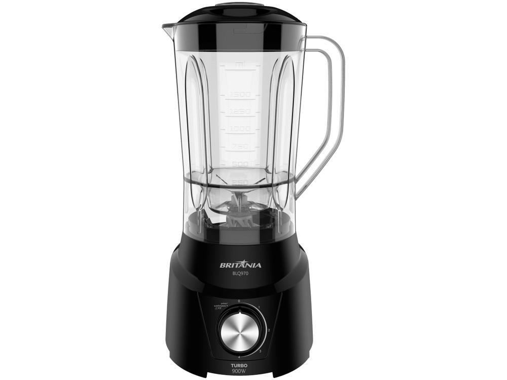 Liquidificador Britânia Turbo BLQ970P Preto 4 Velocidades 900W - 1