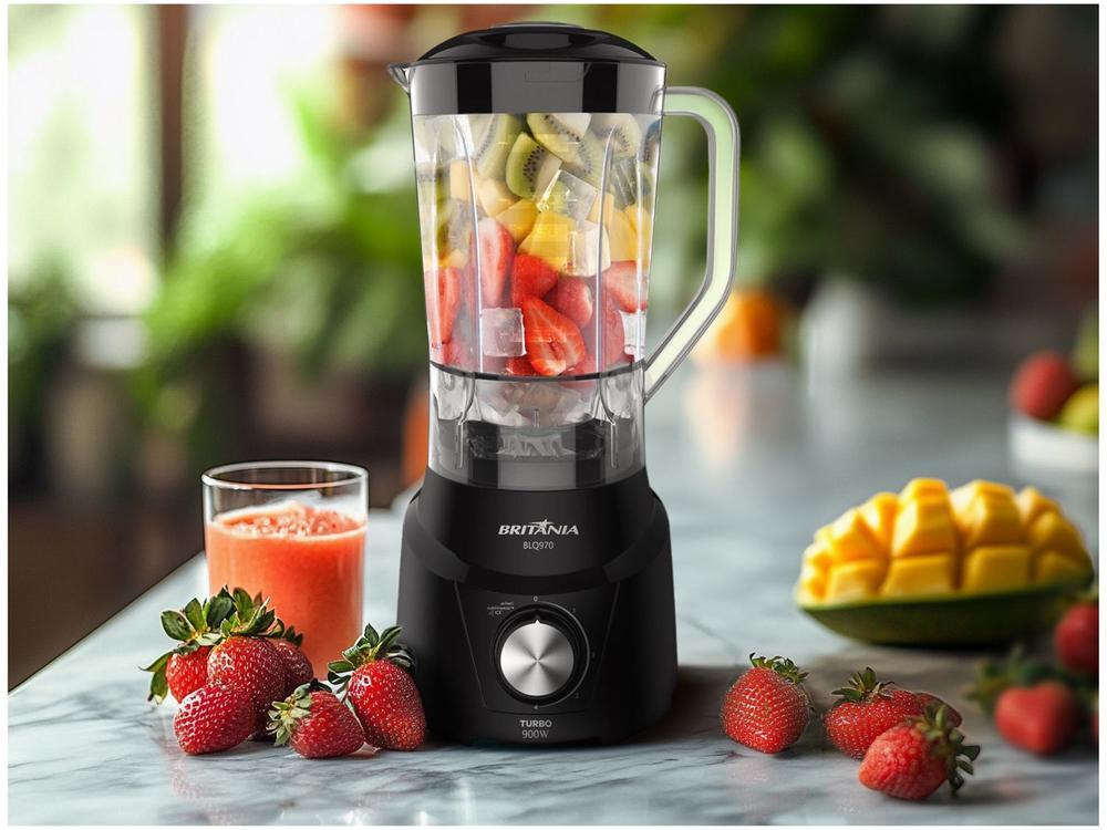 Liquidificador Britânia Turbo BLQ970P Preto 4 Velocidades 900W - 2