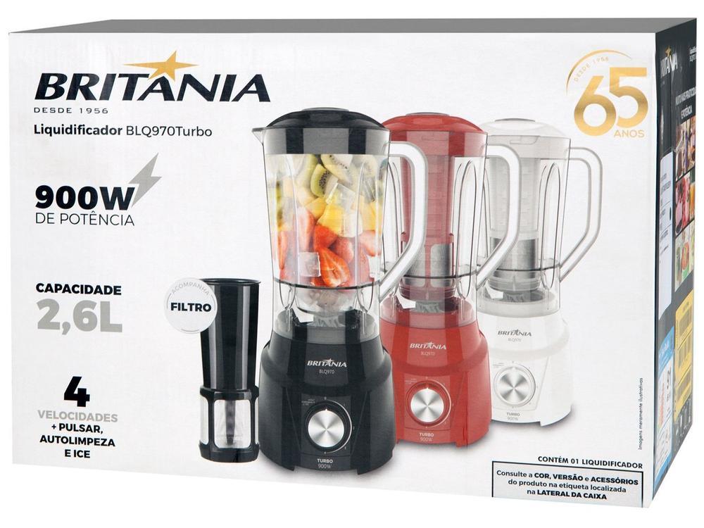 Liquidificador Britânia Turbo BLQ970P Preto 4 Velocidades 900W - 9
