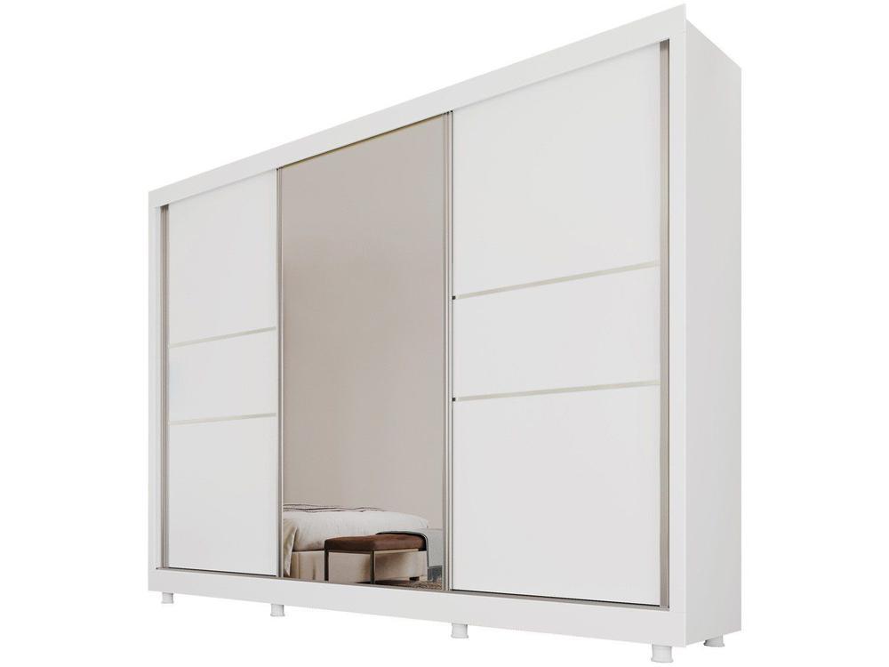 Guarda-roupa Casal com Espelho 3 Portas de Correr - 1