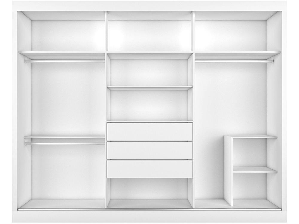 Guarda-roupa Casal com Espelho 3 Portas de Correr - 6