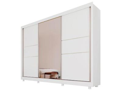 Guarda-roupa Casal com Espelho 3 Portas de Correr