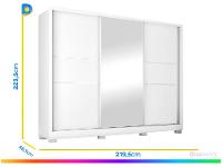 Guarda-roupa Casal com Espelho 3 Portas de Correr - 3