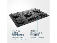 Cooktop 5 Bocas Mondial a Gás GLP Preto - 6