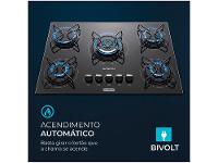 Cooktop 5 Bocas Mondial a Gás GLP Preto - 7