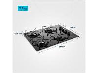 Cooktop 4 Bocas Mondial a Gás GLP Preto - 7