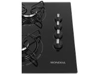 Cooktop 4 Bocas Mondial a Gás GLP Preto - 9