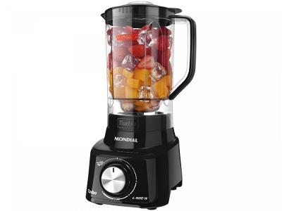 Liquidificador Mondial Turbo L-900 FB Copo Preto Com Filtro 05 Velocidades 900W