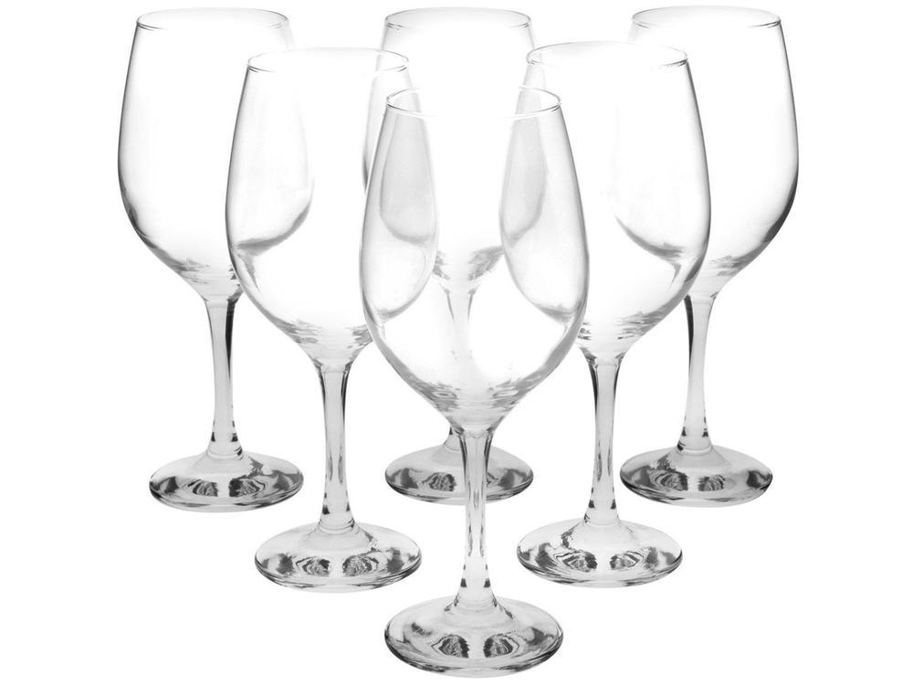 Jogo de Taças para Vinho e  Água em Vidro 6 Peças 490ml Nadir Barone - 12
