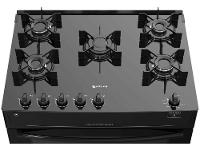 Fogão 5 Bocas Atlas Preto Mesa de Vidro Mônaco Top Glass - 3