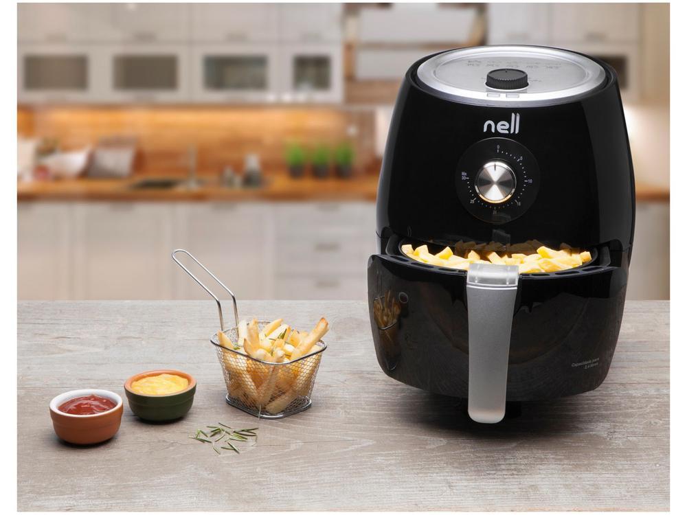 Fritadeira Elétrica sem Óleo/Air Fryer Nell Smart Preta 2,4L com Timer - 3