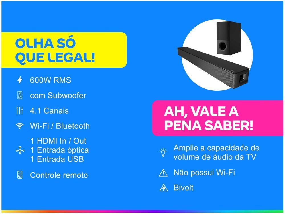 Soundbar LG com Subwoofer Bluetooth 600W 4.1 Canais SNH5 - 2