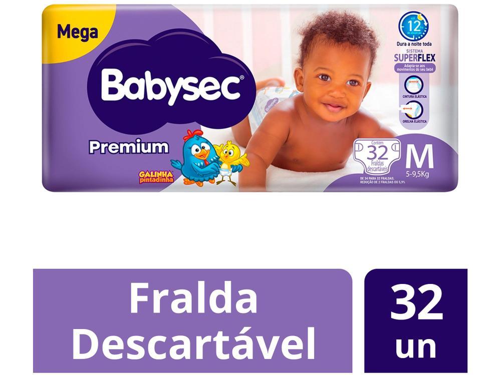 Fralda Babysec Premium Galinha Pintadinha Tam. M 5 a 9,5kg 32 Unidades - 2