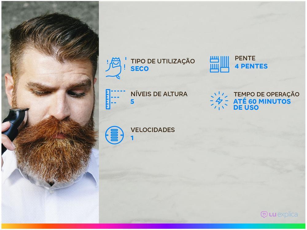 Aparador de Pelos Philips Multigroom 3000 MG3711/15 1 Velocidade com Acessório - 2