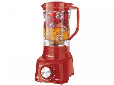 Liquidificador Mondial Turbo L-900 FR Copo Vermelho Com Filtro 05 Velocidades 900W