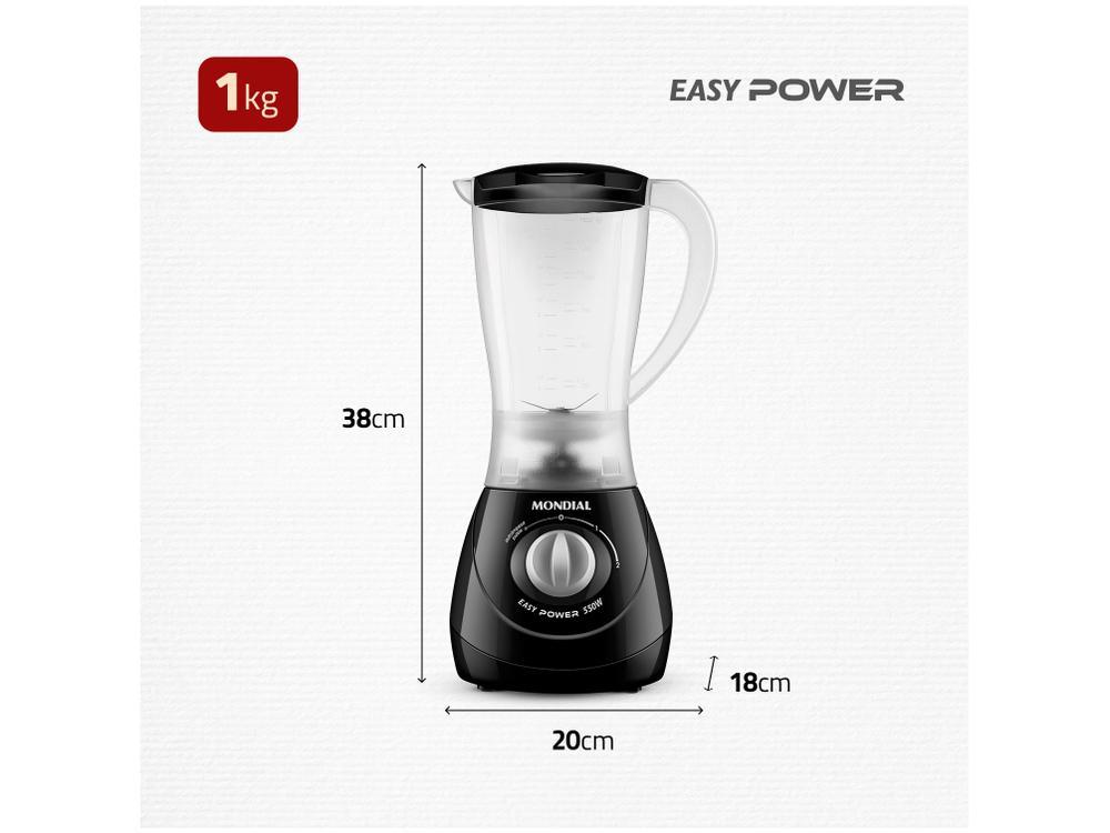 Liquidificador Mondial Easy Power L-550-W Preto - 8