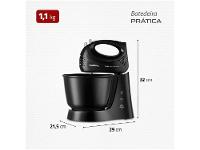 Batedeira Mondial Preta 400W Prática B-44-B - 6