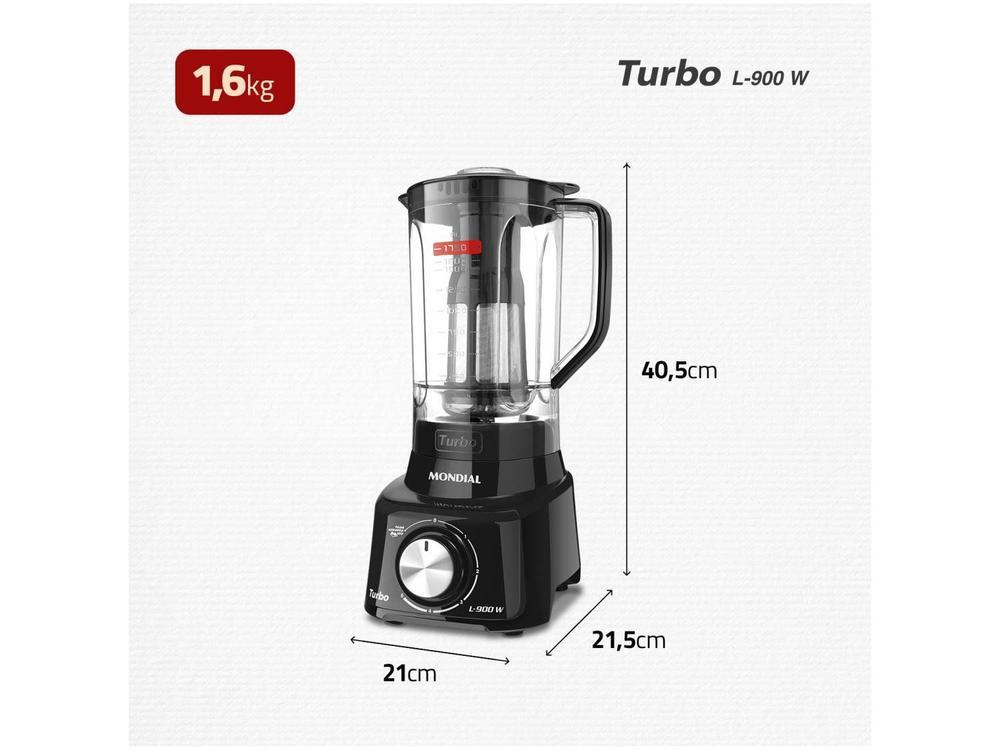 Liquidificador Mondial Turbo L-900 FB com Filtro 5 Velocidades 900W Preto - 9
