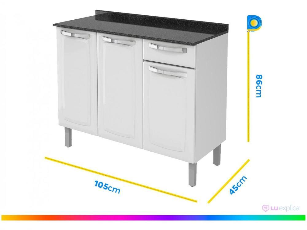 Balcão de Cozinha com Tampo Itatiaia Aço - 3