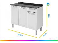 Balcão de Cozinha com Tampo Itatiaia Aço - 3