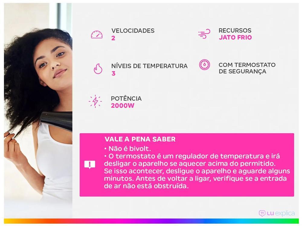 Secador de Cabelo Taiff Preto 2000W 2 Velo - 2