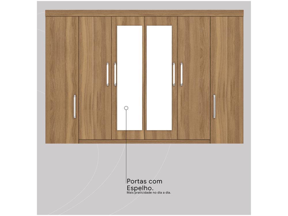 Guarda-roupa Casal com Espelho 6 Portas - 13