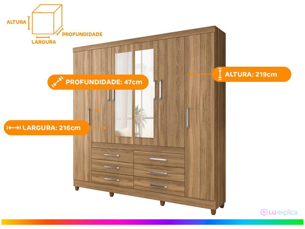 Guarda-roupa Casal com Espelho 6 Portas - 3