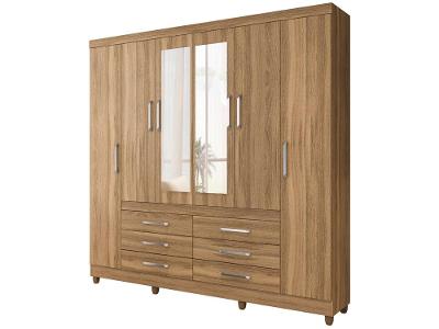 Guarda-roupa Casal com Espelho 6 Portas