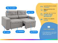 Sofá Retrátil Reclinável 3 Lugares Suede - 2