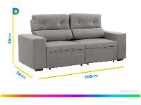 Sofá Retrátil Reclinável 3 Lugares Suede - 3