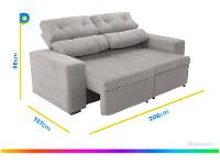 Sofá Retrátil Reclinável 3 Lugares Suede