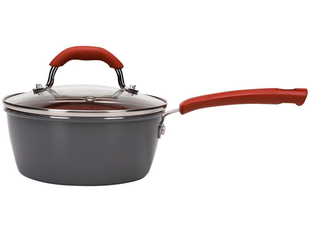 Jogo de Panelas Brinox Revestimento Cerâmico de Alumínio Vermelho e Cinza 8 Peças Ceramic Life Select - 6