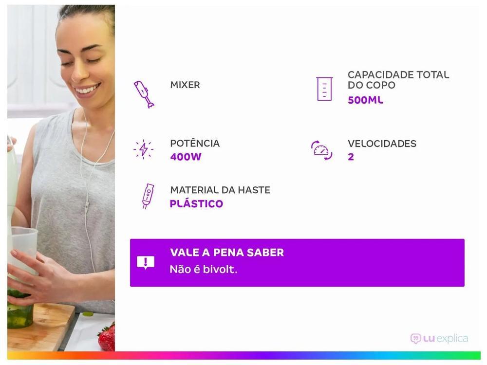 Mixer Arno 3 em 1 Preto 400W Turbomix MX31 - 2 Velocidades - 2