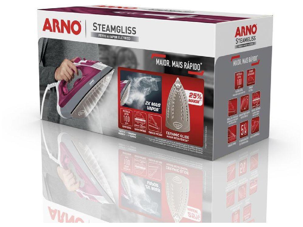 Ferro a Vapor Arno Steamgliss com Base Cerâmica FSGC - 18