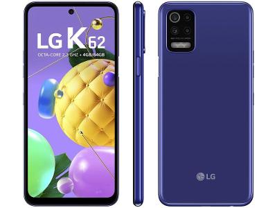 Smartphone LG K62 64GB Azul 4G Octa-Core 4GB RAM Tela 6,59” Câm. Quádrupla + Selfie 13M