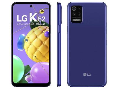 Smartphone LG K62 64GB Azul 4G Octa-Core 4GB RAM Tela 6,59” Câm. Quádrupla + Selfie 13M