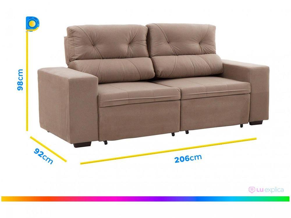 Sofá Retrátil Reclinável 3 Lugares Suede - 3