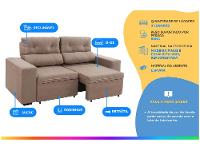 Sofá Retrátil Reclinável 3 Lugares Suede - 2